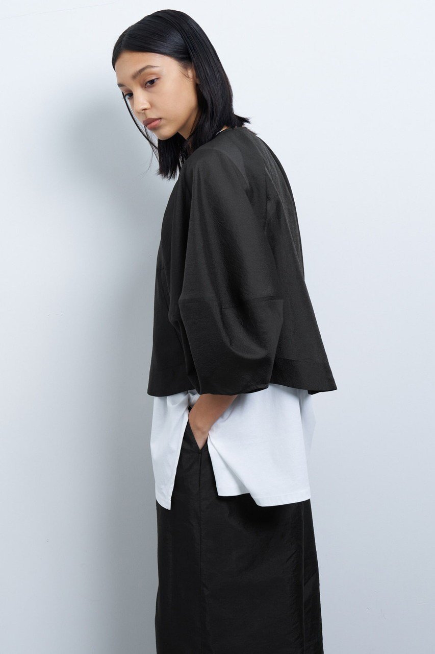 【ランバン オン ブルー/LANVIN en Bleu】のシアージップアップブルゾン 人気、トレンドファッション・服の通販 founy(ファニー) 　ファッション　Fashion　レディースファッション　WOMEN　アウター　Coat Outerwear　ジャケット　Jackets　ブルゾン　Blouson/Jackets　オーガンジー　Organdy　シルク　Silk　ジャケット　Jacket　パターン　Pattern　ファブリック　Fabric　ブルゾン　Blouson　夏　Summer　other-4|ID: prp329100004449466 ipo3291000000031254018