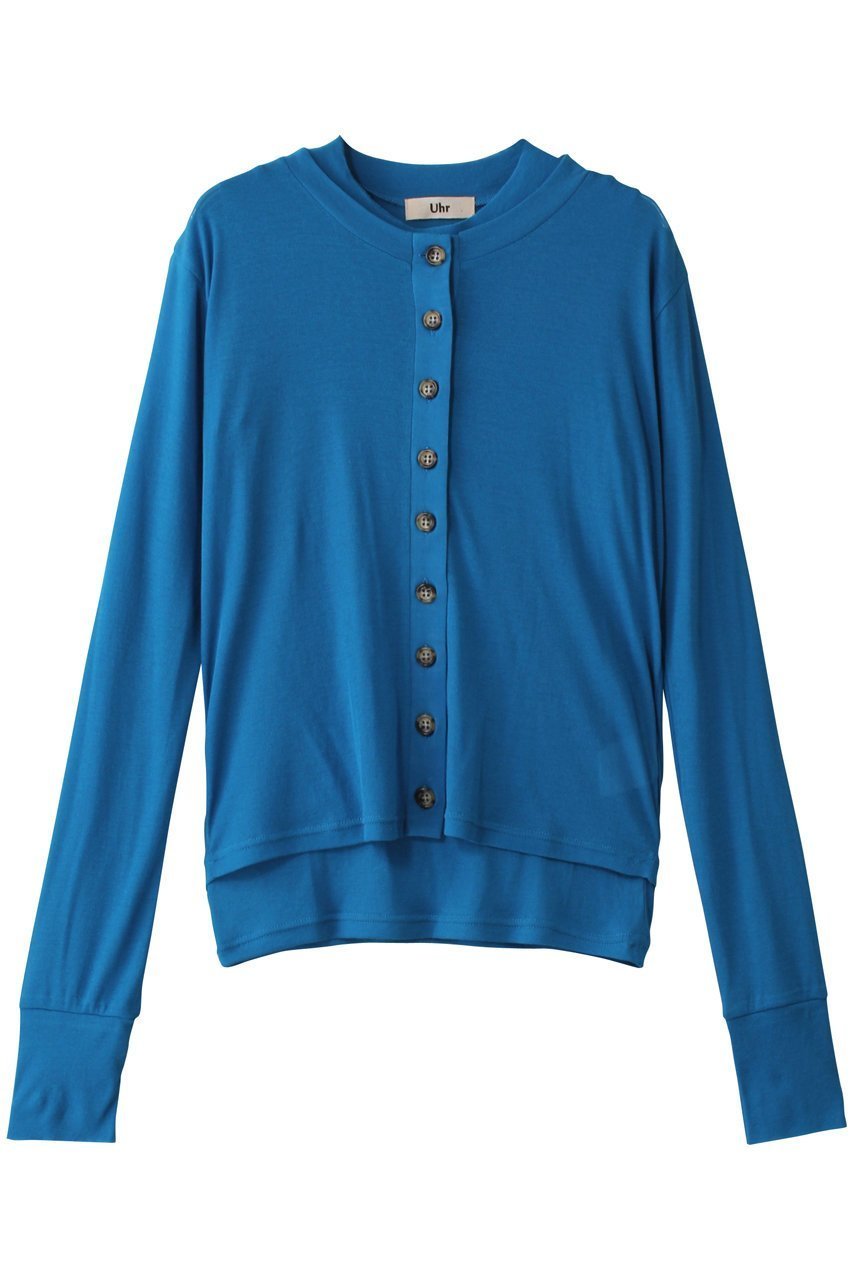 【ウーア/Uhr】のレイヤードトップス インテリア・キッズ・メンズ・レディースファッション・服の通販 founy(ファニー) 　ファッション　Fashion　レディースファッション　Fashion for Women　トップス・カットソー　Cut & Sew Tops　カーディガン・羽織り　Layered Style Cardigans　シャツ・ブラウス・オフィスカジュアル　Elegant Blouses & Button-Ups　ロングTシャツ・Tシャツ　Longline T-Shirts & Tees　カットソー・ベーシックTシャツ　Cut-and-Sewn Tops / Stretch Tees & Basics　カーディガン　Cardigan, Knitwear　スリーブ　Sleeve, Long Sleeve / Short Sleeve　タンク　Tank Top, Sleeveless Top　ロング　Long, Long-Length　ブルー|ID: prp329100004450728 ipo3291000000032811605