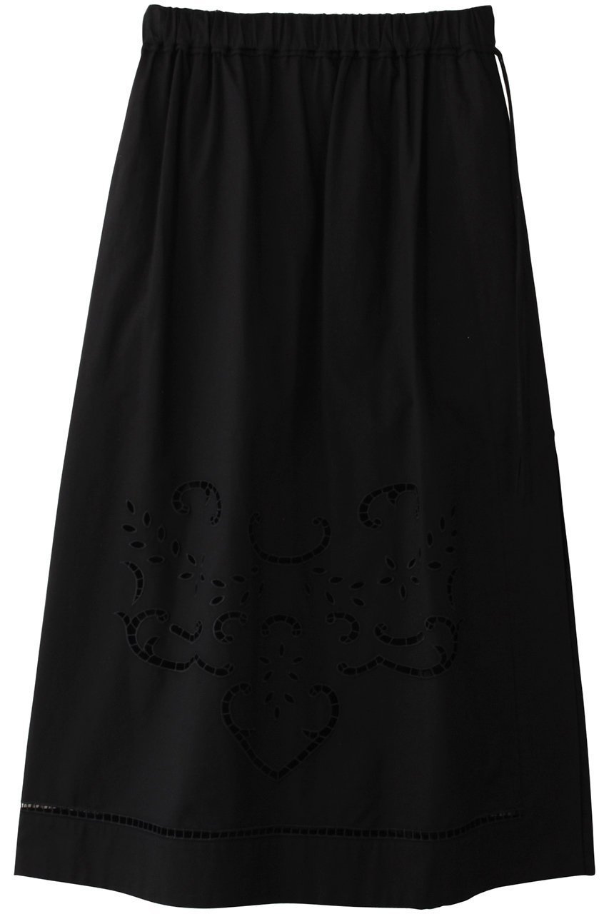 【ウーア/Uhr】のエンブロイダリー スカート インテリア・キッズ・メンズ・レディースファッション・服の通販 founy(ファニー) 　ファッション　Fashion　レディースファッション　Fashion for Women　スカート　Skirts　ロングスカート　Long Skirts / Maxi & Midi Skirts　エンブロイダリー　Embroidery Design　シンプル　Simple, Minimal　スリット　Slit, Slit Detail　フェミニン　Feminine, Girly　フレア　Flare, Flared　ロング　Long, Long-Length　夏　Summer　春　Spring　S/S・春夏　SS, Spring/Summer, Warm Season　ブラック|ID: prp329100004450729 ipo3291000000035550863