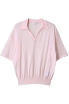 【エイトン/ATON】のCOMPACT コットンスキッパー ポロセーター ピンク|ID:prp329100004450737