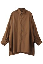 【グラフペーパー/Graphpaper】のSilicon Poplin Deep Slit Regular Collar Shirt/シャツ ブラウン|ID:prp329100004450743