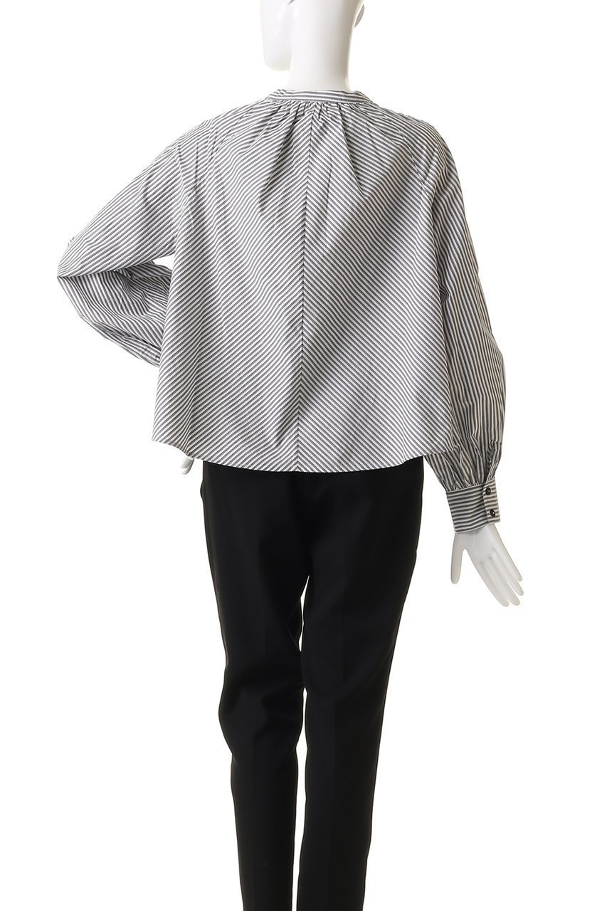 【マーレット/MERLETTE】のTIANA RUCHE STRIPE ラグランスリーブシャツ 人気、トレンドファッション・服の通販 founy(ファニー) 　ファッション　Fashion　レディースファッション　Fashion for Women　トップス・カットソー　Cut & Sew Tops　シャツ・ブラウス・オフィスカジュアル　Elegant Blouses & Button-Ups　シャーリング　Shirring, Ruched　ストライプ　Stripe, Striped Pattern　スリーブ　Sleeve, Long Sleeve / Short Sleeve　バランス　Balance, Style Balance　ボトム　Bottoms, Lower Wear　ロング　Long, Long-Length　再入荷　Restock / Back in Stock　other-4|ID: prp329100004450749 ipo3291000000032731635