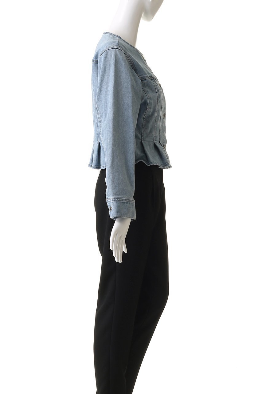 【アナイ/ANAYI】のストレッチデニムノーカラージャケット 人気、トレンドファッション・服の通販 founy(ファニー) 　ファッション　Fashion　レディースファッション　WOMEN　アウター　Coat Outerwear　ジャケット　Jackets　ノーカラージャケット　No Collar Leather Jackets　インナー　Inner　ジャケット　Jacket　ストレッチ　Stretch　デニム　Denim　フロント　Front　ペプラム　Peplum　other-3|ID: prp329100004450757 ipo3291000000031253757