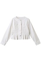 【アナイ/ANAYI】のストレッチデニムノーカラージャケット ホワイト|ID: prp329100004450757 ipo3291000000035825432