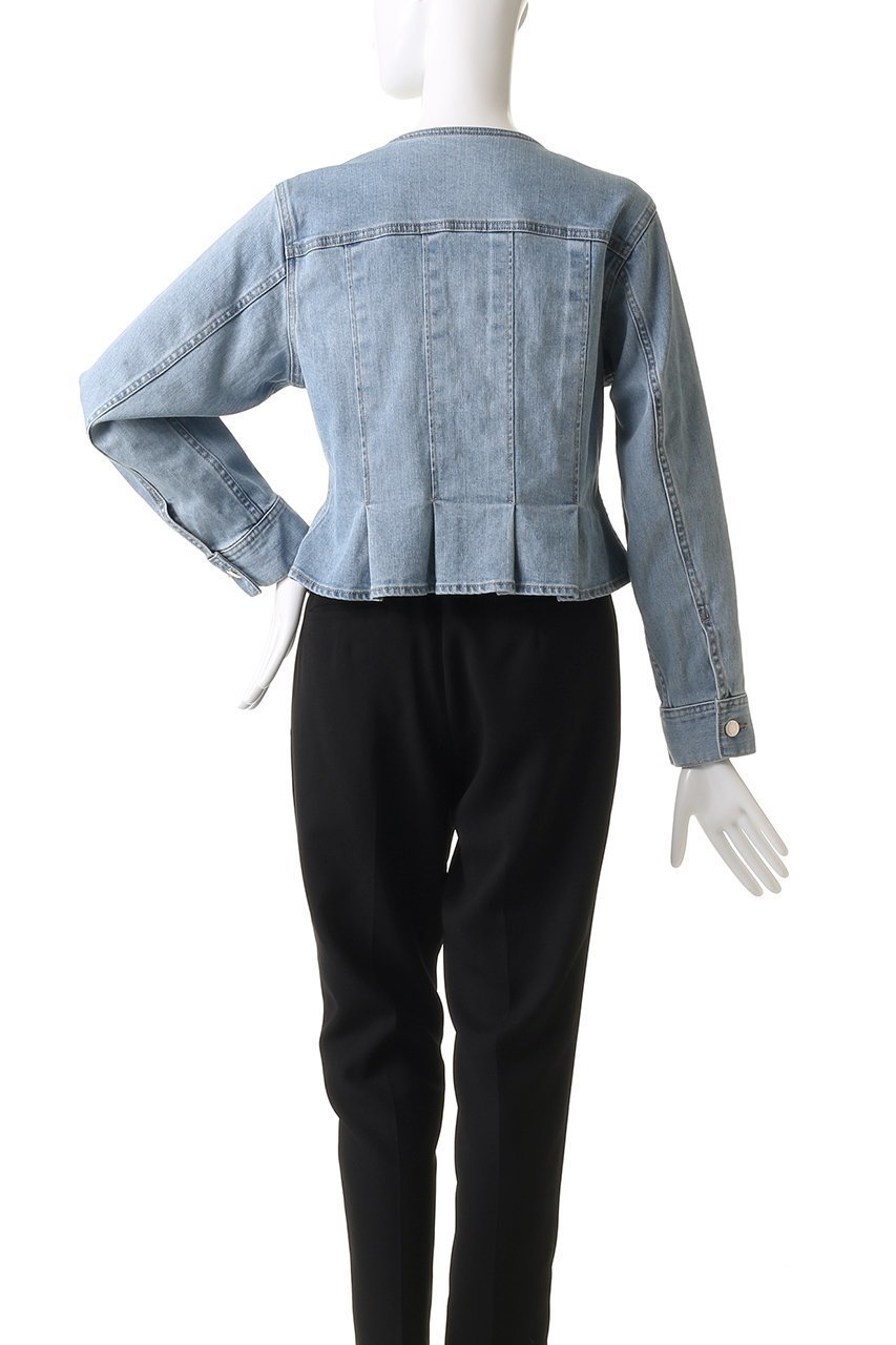 【アナイ/ANAYI】のストレッチデニムノーカラージャケット 人気、トレンドファッション・服の通販 founy(ファニー) 　ファッション　Fashion　レディースファッション　Fashion for Women　アウター　Coat / Outerwear Collection　レディースジャケット・軽アウター　Jackets　ノーカラージャケット / シンプル上品コーデ　Collarless Jackets　インナー　Innerwear　ジャケット　Jacket, Outerwear　ストレッチ　Stretch, Stretchy Fabric　デニム　Denim, Jeans Material　フロント　Front, Front Design　ペプラム　Peplum, Flared Hem　other-4|ID: prp329100004450757 ipo3291000000035825436