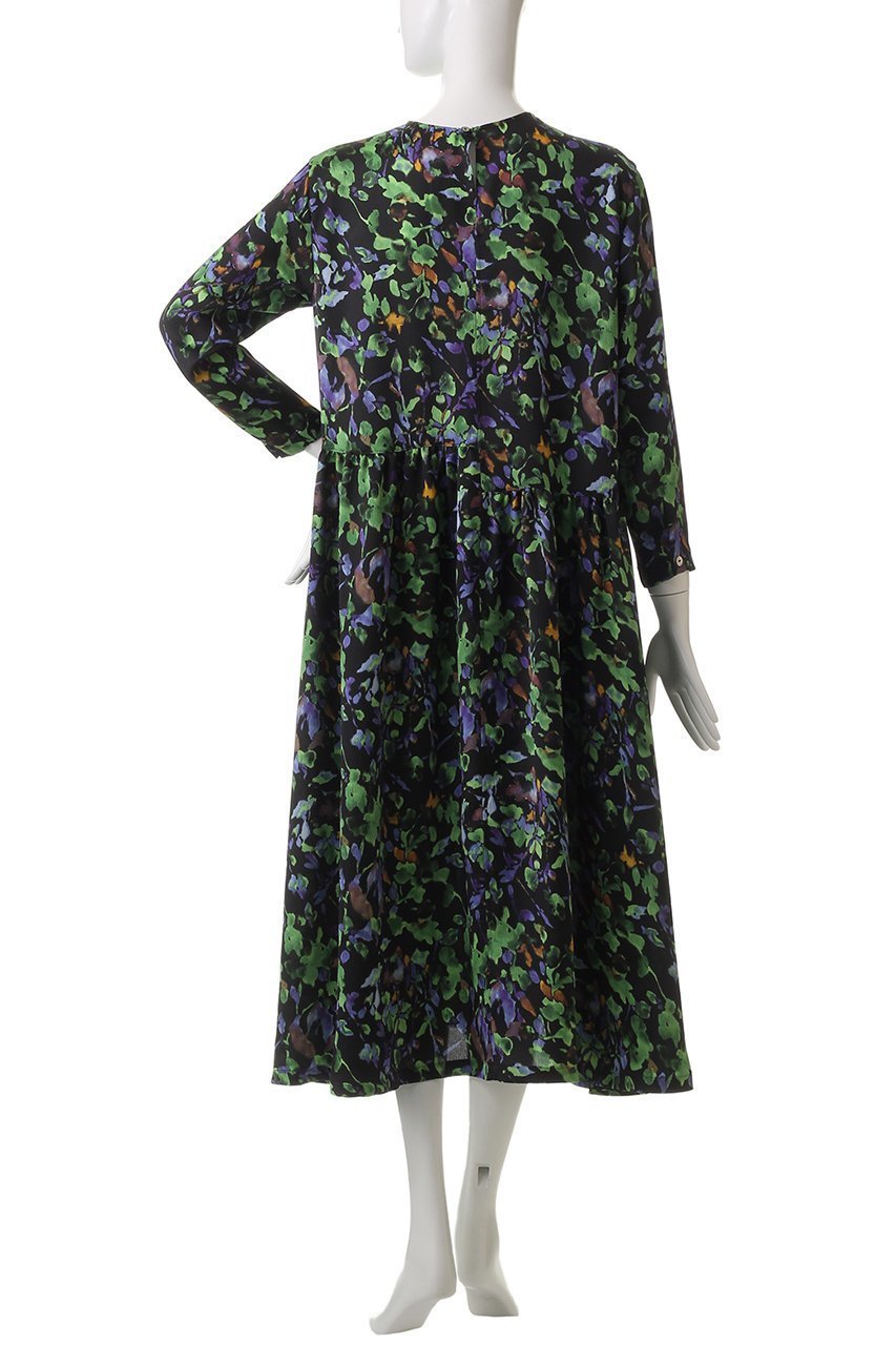 【ハウス オブ ロータス/HOUSE OF LOTUS】のボタニカルハンマーサテンワンピース 人気、トレンドファッション・服の通販 founy(ファニー) 　ファッション　Fashion　レディースファッション　WOMEN　ワンピース　Dress　チュニック　Tunic　アシンメトリー　Asymmetry　エレガント 上品　Elegant　サテン　Satin　チュニック　Tunic　フレア　Flare　ロング　Long　other-4|ID: prp329100004450759 ipo3291000000031253772