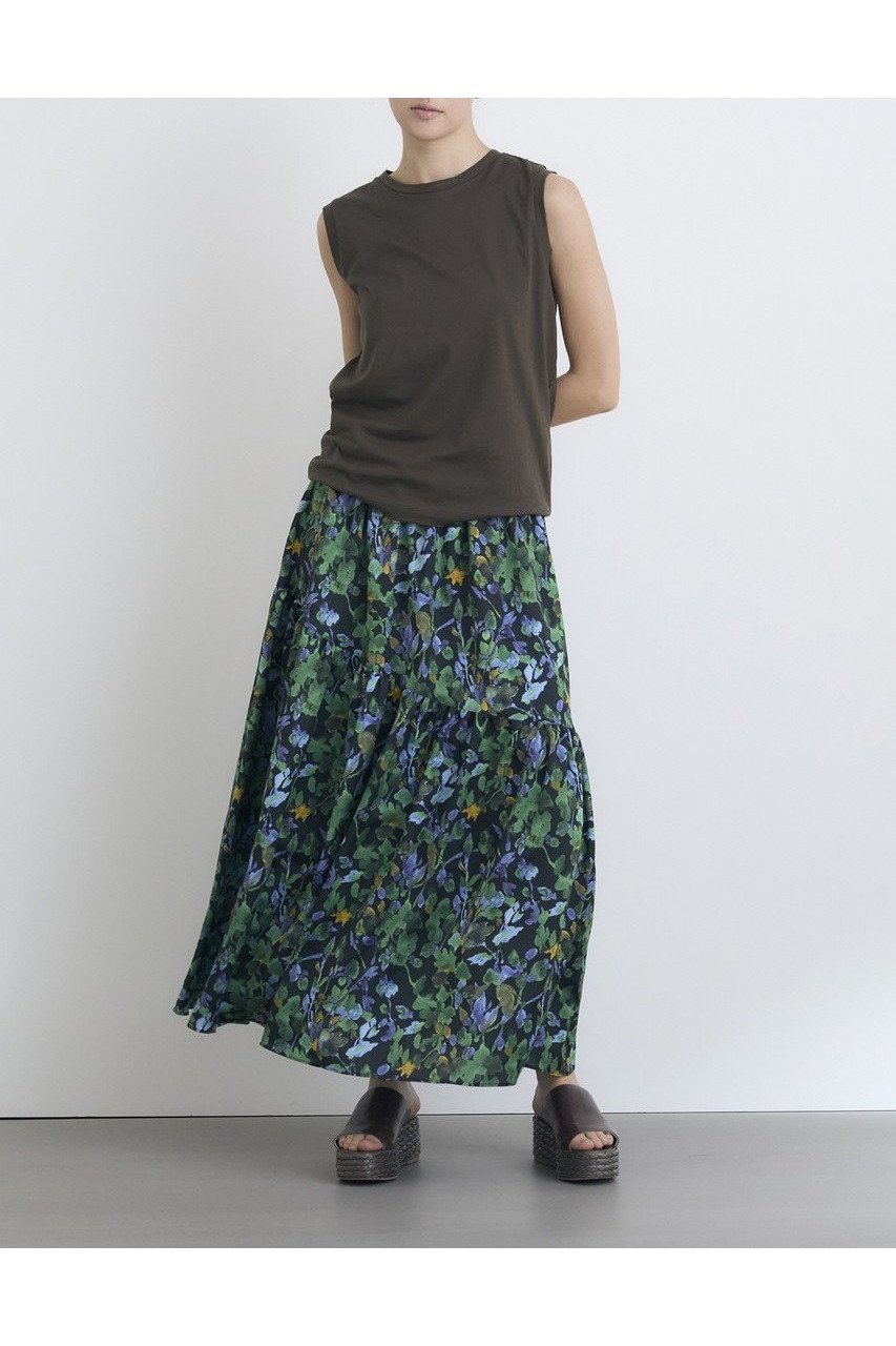 【ハウス オブ ロータス/HOUSE OF LOTUS】のボタニカルハンマーサテンスカート 人気、トレンドファッション・服の通販 founy(ファニー) 　ファッション　Fashion　レディースファッション　Ladies' Fashion Online　スカート　Skirt　ロングスカート　Long Skirt　ティアードスカート　Tiered Skirt　フレア　Flare　ボタニカル　Botanical　ロング　Long　エレガント 上品　Elegant　再入荷　Restock/Back In Stock/Re Arrival　other-6|ID: prp329100004450760 ipo3291000000031617082
