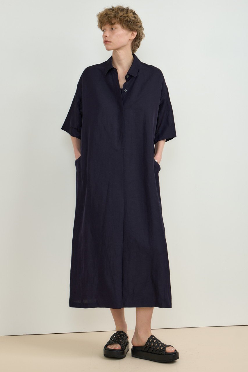 【ハウス オブ ロータス/HOUSE OF LOTUS】のレイヤードライクシャツワンピース 人気、トレンドファッション・服の通販 founy(ファニー) 　ファッション　Fashion　レディースファッション　WOMEN　ワンピース　Dress　シャツワンピース　Shirt Dresses　チュニック　Tunic　なめらか　Smooth　チュニック　Tunic　フロント　Front　ボックス　Box　リネン　Linen　ロング　Long　エレガント 上品　Elegant　other-8|ID: prp329100004450762 ipo3291000000031617088
