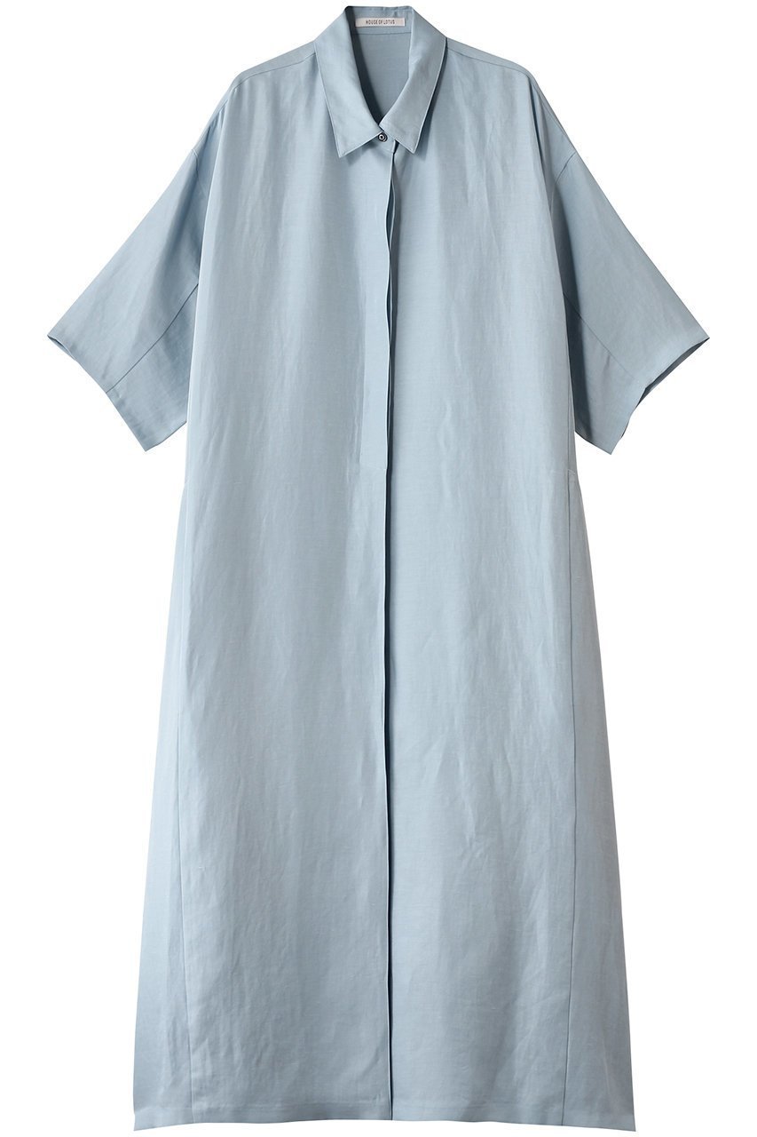 【ハウス オブ ロータス/HOUSE OF LOTUS】のレイヤードライクシャツワンピース 人気、トレンドファッション・服の通販 founy(ファニー) 　ファッション　Fashion　レディースファッション　Fashion for Women　ワンピース　Dresses　シャツワンピース / 1枚で着映えコーデ　Shirt Dresses　チュニック　Tunic Tops & Dresses　なめらか　Smooth, Silky Texture　チュニック　Tunic, Long Top　フロント　Front, Front Design　ボックス　Boxy, Box Shape　リネン　Linen, Linen Fabric　ロング　Long, Long-Length　エレガント 上品　Elegant　 other-1|ID: prp329100004450762 ipo3291000000032869033