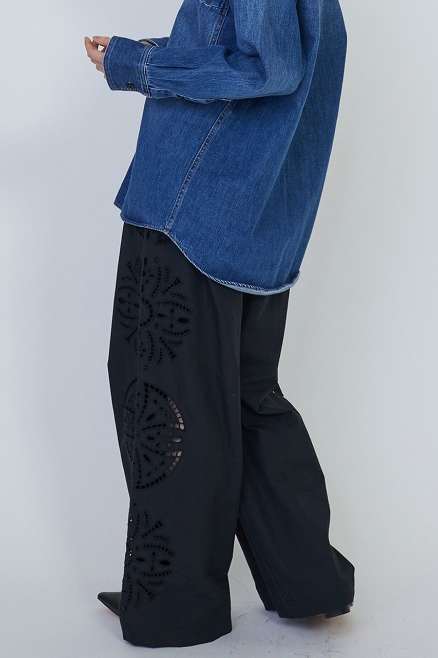 【プルミエ アロンディスモン/1er Arrondissement】のエンブロイダリーワイドパンツ 人気、トレンドファッション・服の通販 founy(ファニー) 　ファッション　Fashion　レディースファッション　WOMEN　パンツ　Pants　ジャケット　Jacket　リラックス　Relax　ワイド　Wide　再入荷　Restock/Back In Stock/Re Arrival　other-7|ID: prp329100004450767 ipo3291000000031552175