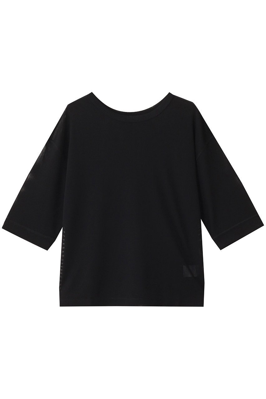【エリオポール/heliopole】のシアーストライプTシャツ インテリア・キッズ・メンズ・レディースファッション・服の通販 founy(ファニー) 　ファッション　Fashion　レディースファッション　Fashion for Women　トップス・カットソー　Cut & Sew Tops　シャツ・ブラウス・オフィスカジュアル　Elegant Blouses & Button-Ups　ロングTシャツ・Tシャツ　Longline T-Shirts & Tees　カットソー・ベーシックTシャツ　Cut-and-Sewn Tops / Stretch Tees & Basics　キャミソール　Camisole, Spaghetti Strap Top　シアー　Sheer, See-Through　ショート　Short, Short Length　ストライプ　Stripe, Striped Pattern　スリーブ　Sleeve, Long Sleeve / Short Sleeve　タンク　Tank Top, Sleeveless Top　ブラック|ID: prp329100004450778 ipo3291000000032862267