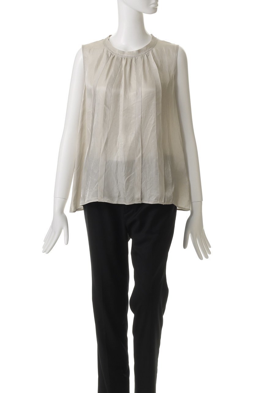 【エリオポール/heliopole】のクレープシアースリーブレスブラウス 人気、トレンドファッション・服の通販 founy(ファニー) 　ファッション　Fashion　レディースファッション　Fashion for Women　トップス・カットソー　Cut & Sew Tops　キャミソール&ノースリーブ　Camisoles & Sleeveless Tops　シャツ・ブラウス・オフィスカジュアル　Elegant Blouses & Button-Ups　ギャザー　Gathered, Ruffled　スリット　Slit, Slit Detail　ノースリーブ　Sleeveless, No-Sleeve　エレガント 上品　Elegant　夏　Summer　other-2|ID: prp329100004450779 ipo3291000000035062722