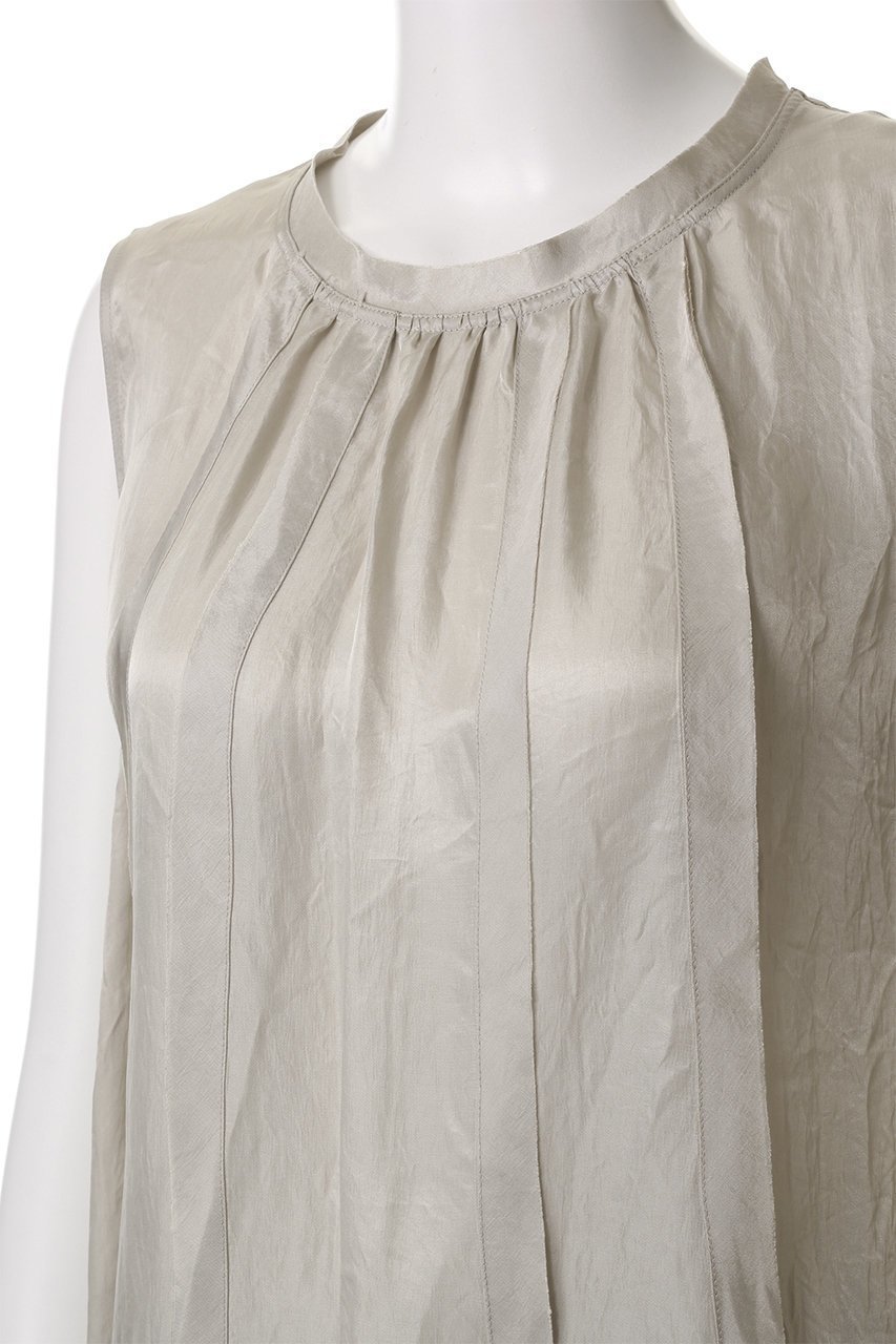 【エリオポール/heliopole】のクレープシアースリーブレスブラウス 人気、トレンドファッション・服の通販 founy(ファニー) ファッション Fashion レディースファッション Fashion for Women トップス・カットソー Cut & Sew Tops キャミソール&ノースリーブ Camisoles & Sleeveless Tops シャツ・ブラウス・オフィスカジュアル Elegant Blouses & Button-Ups ギャザー Gathered, Ruffled スリット Slit, Slit Detail ノースリーブ Sleeveless, No-Sleeve エレガント 上品 Elegant 夏 Summer other-5|ID: prp329100004450779 ipo3291000000035878853