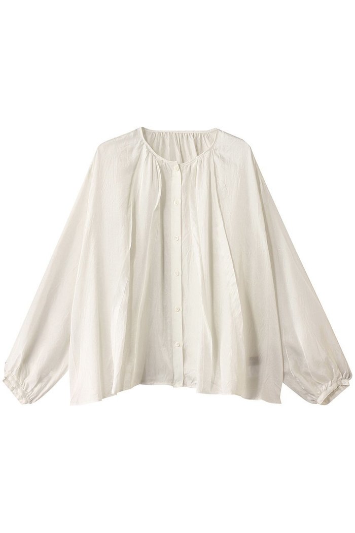 【エリオポール/heliopole】のクレープシアーギャザーブラウス インテリア・キッズ・メンズ・レディースファッション・服の通販 founy(ファニー) https://founy.com/ ファッション Fashion レディースファッション Fashion for Women トップス・カットソー Cut & Sew Tops シャツ・ブラウス・オフィスカジュアル Elegant Blouses & Button-Ups エアリー Airy Texture ギャザー Gathered, Ruffled シアー Sheer, See-Through スリーブ Sleeve, Long Sleeve / Short Sleeve トレンド Trend, Trending Now ロング Long, Long-Length エレガント 上品 Elegant 夏 Summer 春 Spring S/S・春夏 SS, Spring/Summer, Warm Season |ID: prp329100004450780 ipo3291000000035333435