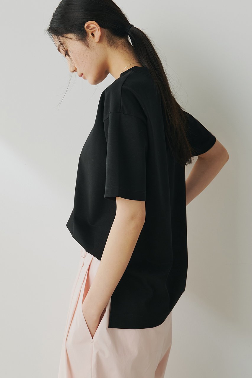 【ウィムガゼット/Whim Gazette】のスーピマコットンTシャツ 人気、トレンドファッション・服の通販 founy(ファニー) 　ファッション　Fashion　レディースファッション　WOMEN　トップス・カットソー　Tops/Tshirt　シャツ/ブラウス　Shirts/Blouses　ロング / Tシャツ　T-Shirts　カットソー　Cut and Sewn　なめらか　Smooth　ショート　Short　シンプル　Simple　スリット　Slit　スリーブ　Sleeve　デニム　Denim　エレガント 上品　Elegant　other-6|ID: prp329100004450783 ipo3291000000031588956
