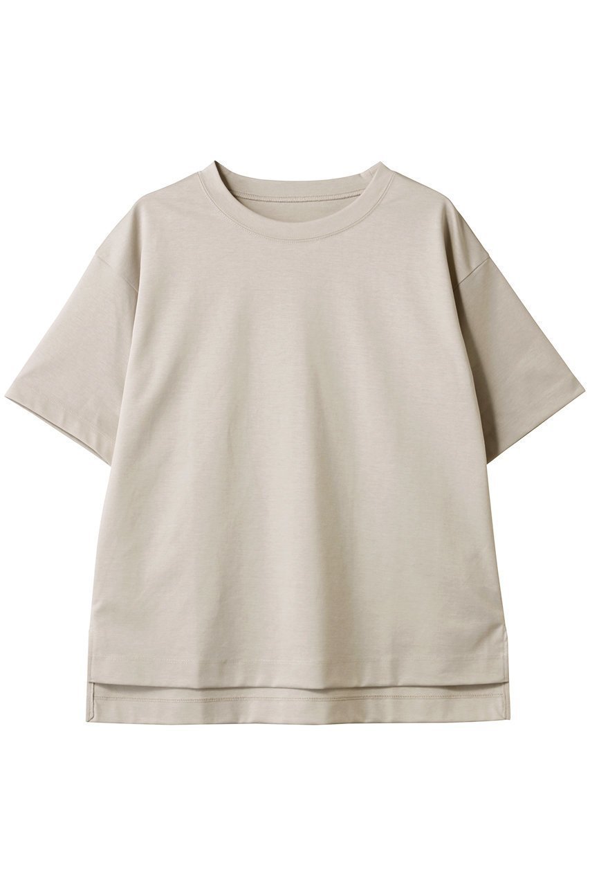 【ウィムガゼット/Whim Gazette】のスーピマコットンTシャツ インテリア・キッズ・メンズ・レディースファッション・服の通販 founy(ファニー) 　ファッション　Fashion　レディースファッション　Fashion for Women　トップス・カットソー　Cut & Sew Tops　シャツ・ブラウス・オフィスカジュアル　Elegant Blouses & Button-Ups　ロングTシャツ・Tシャツ　Longline T-Shirts & Tees　カットソー・ベーシックTシャツ　Cut-and-Sewn Tops / Stretch Tees & Basics　なめらか　Smooth, Silky Texture　ショート　Short, Short Length　シンプル　Simple, Minimal　スリット　Slit, Slit Detail　スリーブ　Sleeve, Long Sleeve / Short Sleeve　デニム　Denim, Jeans Material　エレガント 上品　Elegant　ベージュ|ID: prp329100004450783 ipo3291000000032862304