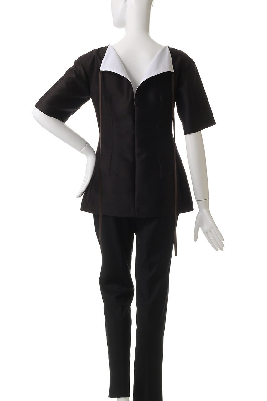 【ジェイドット/j.】の【コラボ】シルクウールバックリボンブラウス 人気、トレンドファッション・服の通販 founy(ファニー) 　ファッション　Fashion　レディースファッション　WOMEN　トップス・カットソー　Tops/Tshirt　シャツ/ブラウス　Shirts/Blouses　コラボ　Collaboration　シェイプ　Shape　ショート　Short　シルク　Silk　スリーブ　Sleeve　リボン　Ribbon　ロング　Long　other-4|ID: prp329100004451716 ipo3291000000031252832