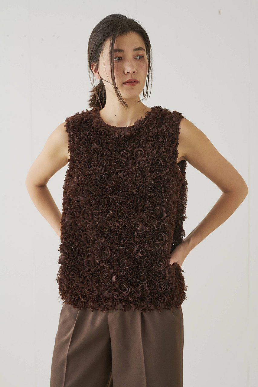 【ジェイドット/j.】の【コラボ】ローズチュールブラウス 人気、トレンドファッション・服の通販 founy(ファニー) 　ファッション　Fashion　レディースファッション　WOMEN　トップス・カットソー　Tops/Tshirt　キャミソール / ノースリーブ　No Sleeves　シャツ/ブラウス　Shirts/Blouses　おすすめ　Recommend　エレガント 上品　Elegant　コラボ　Collaboration　ドット　Dot　ノースリーブ　No Sleeve　バランス　Balance　フェミニン　Feminine　ブラウジング　Browsing　モチーフ　Motif　ローズ　Rose　other-7|ID: prp329100004451717 ipo3291000000031324903