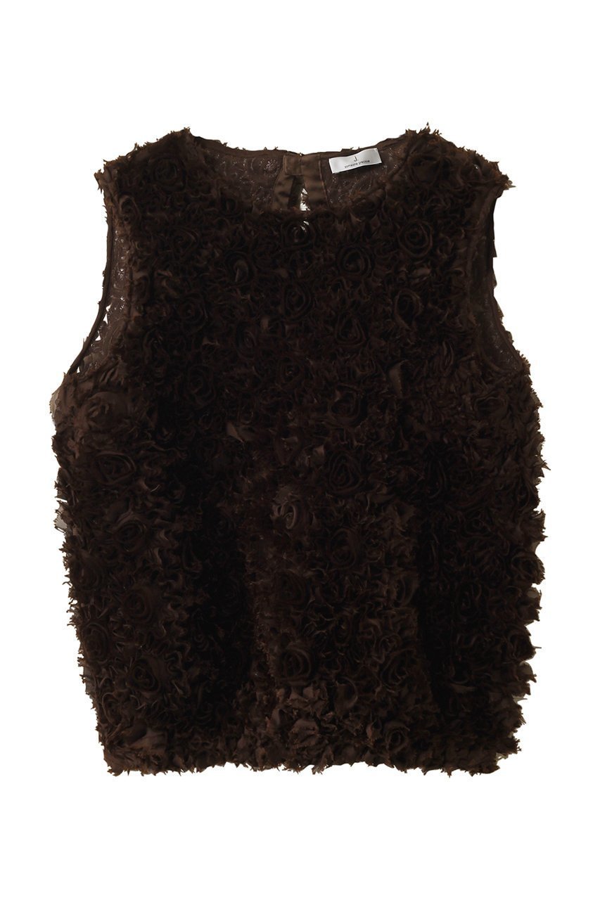 【ジェイドット/j.】の【コラボ】ローズチュールブラウス インテリア・キッズ・メンズ・レディースファッション・服の通販 founy(ファニー) 　ファッション　Fashion　レディースファッション　Fashion for Women　トップス・カットソー　Cut & Sew Tops　キャミソール&ノースリーブ　Camisoles & Sleeveless Tops　シャツ・ブラウス・オフィスカジュアル　Elegant Blouses & Button-Ups　おすすめ　Recommended / Our Picks　エレガント 上品　Elegant　コラボ　Collaboration, Collab　ドット　Polka Dot, Dot Pattern　ノースリーブ　Sleeveless, No-Sleeve　バランス　Balance, Style Balance　フェミニン　Feminine, Girly　ブラウジング　Blouson Silhouette, Cinched Waist　モチーフ　Motif, Design Theme　ローズ　Rose, Rose Motif　ブラウン|ID: prp329100004451717 ipo3291000000036071013