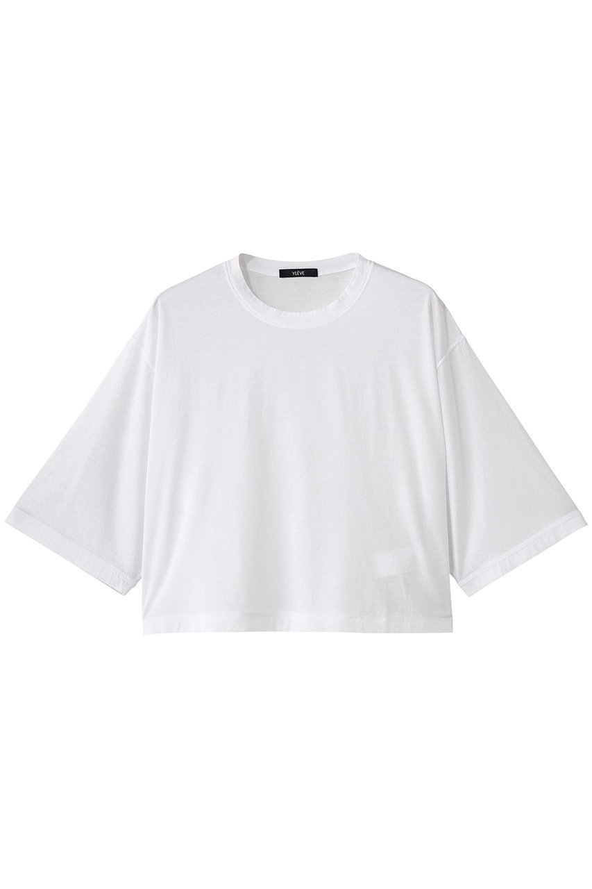 【イレーヴ/YLEVE】のCOTTON シアー ジャージー ショートスリーブ プルオーバー インテリア・キッズ・メンズ・レディースファッション・服の通販 founy(ファニー) 　ファッション　Fashion　レディースファッション　Fashion for Women　トップス・カットソー　Cut & Sew Tops　シャツ・ブラウス・オフィスカジュアル　Elegant Blouses & Button-Ups　ロングTシャツ・Tシャツ　Longline T-Shirts & Tees　カジュアルプルオーバー・ニットトップス　Pullovers & Knit Tops / Casual Pullovers　カットソー・ベーシックTシャツ　Cut-and-Sewn Tops / Stretch Tees & Basics　インド　Indian Textile　シアー　Sheer, See-Through　ショート　Short, Short Length　シルケット　Silket, Silky Cotton　シンプル　Simple, Minimal　スリーブ　Sleeve, Long Sleeve / Short Sleeve　ボトム　Bottoms, Lower Wear　エレガント 上品　Elegant　夏　Summer　春　Spring　S/S・春夏　SS, Spring/Summer, Warm Season　ホワイト|ID: prp329100004451735 ipo3291000000035700850