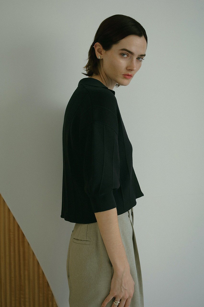 【マノフ/MANOF】のTUCK KNIT SHORT TOPS/ニット 人気、トレンドファッション・服の通販 founy(ファニー) 　ファッション　Fashion　レディースファッション　WOMEN　トップス・カットソー　Tops/Tshirt　ニット　Knit Tops　プルオーバー　Pullover　コンパクト　Compact　サマー　Summer　ショート　Short　スキッパー　Skipper　スリーブ　Sleeve　フェミニン　Feminine　other-8|ID: prp329100004451748 ipo3291000000031324961