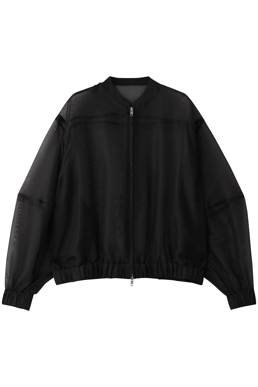 【マノフ/MANOF】のSHEER VOLUME SLEEVE BLOUSON/ブルゾン インテリア・キッズ・メンズ・レディースファッション・服の通販 founy(ファニー) 　ファッション　Fashion　レディースファッション　Fashion for Women　アウター　Coat / Outerwear Collection　レディースジャケット・軽アウター　Jackets　ブルゾンジャケット・スポーティアウター　Blouson Jackets　シアー　Sheer, See-Through　ジャケット　Jacket, Outerwear　スリーブ　Sleeve, Long Sleeve / Short Sleeve　フェミニン　Feminine, Girly　ブルゾン　Blouson, Bomber Jacket　夏　Summer　春　Spring　S/S・春夏　SS, Spring/Summer, Warm Season　BLACK|ID: prp329100004451749 ipo3291000000032956103