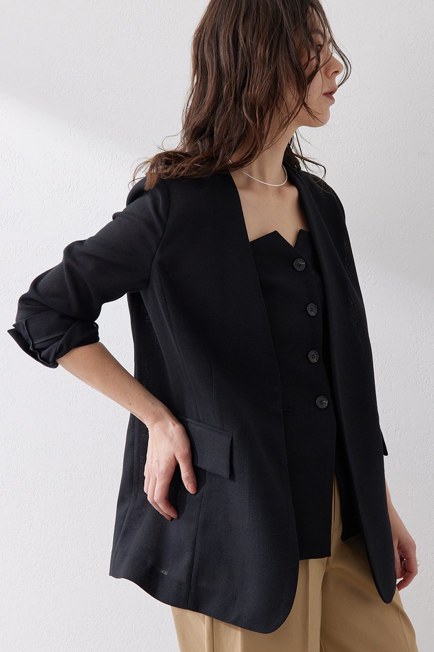 【ウィムガゼット/Whim Gazette】のジュートライクビスチェ 人気、トレンドファッション・服の通販 founy(ファニー) 　ファッション　Fashion　レディースファッション　WOMEN　トップス・カットソー　Tops/Tshirt　キャミソール / ノースリーブ　No Sleeves　シャツ/ブラウス　Shirts/Blouses　ビスチェ　Bustier　おすすめ　Recommend　クール　Cool　ジャケット　Jacket　ノースリーブ　No Sleeve　ビスチェ　Bustier　マニッシュ　Mannish　エレガント 上品　Elegant　再入荷　Restock/Back In Stock/Re Arrival　other-5|ID: prp329100004451772 ipo3291000000031325007