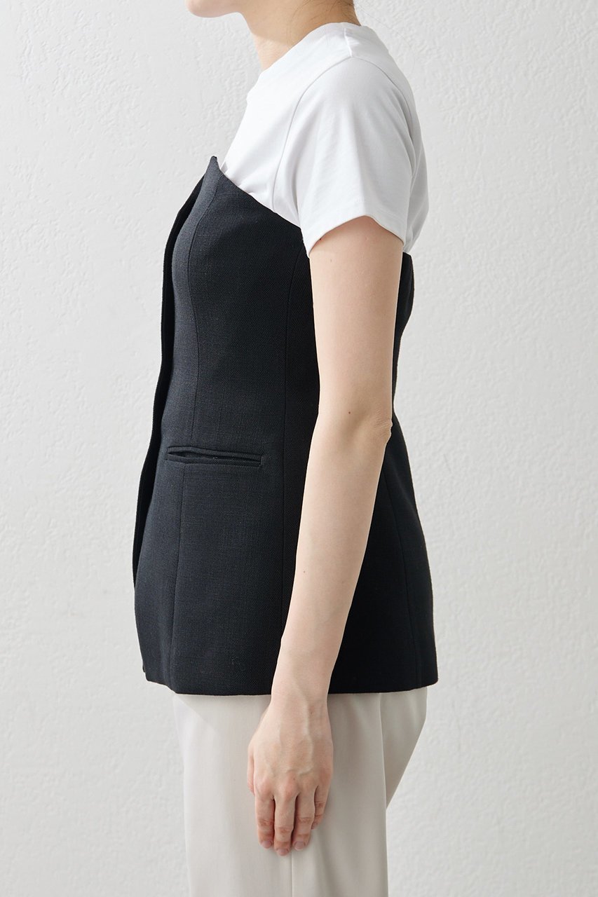 【ウィムガゼット/Whim Gazette】のジュートライクビスチェ 人気、トレンドファッション・服の通販 founy(ファニー) 　ファッション　Fashion　レディースファッション　WOMEN　トップス・カットソー　Tops/Tshirt　キャミソール / ノースリーブ　No Sleeves　シャツ/ブラウス　Shirts/Blouses　ビスチェ　Bustier　おすすめ　Recommend　クール　Cool　ジャケット　Jacket　ノースリーブ　No Sleeve　ビスチェ　Bustier　マニッシュ　Mannish　エレガント 上品　Elegant　再入荷　Restock/Back In Stock/Re Arrival　other-7|ID: prp329100004451772 ipo3291000000031325009