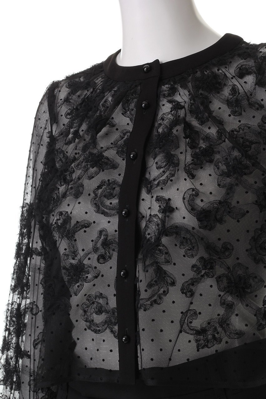 【アルアバイル/allureville】の【Loulou Willoughby】ドットフラワーシシュウBO 人気、トレンドファッション・服の通販 founy(ファニー) 　ファッション　Fashion　レディースファッション　WOMEN　アウター　Coat Outerwear　ジャケット　Jackets　ブルゾン　Blouson/Jackets　エレガント 上品　Elegant　シアー　Sheer　ジャケット　Jacket　スリーブ　Sleeve　ダウン　Down　デニム　Denim　ドット　Dot　フェミニン　Feminine　フラワー　Flower　ブルゾン　Blouson　ボレロ　Bolero　羽織　Haori　other-5|ID: prp329100004451783 ipo3291000000031325026