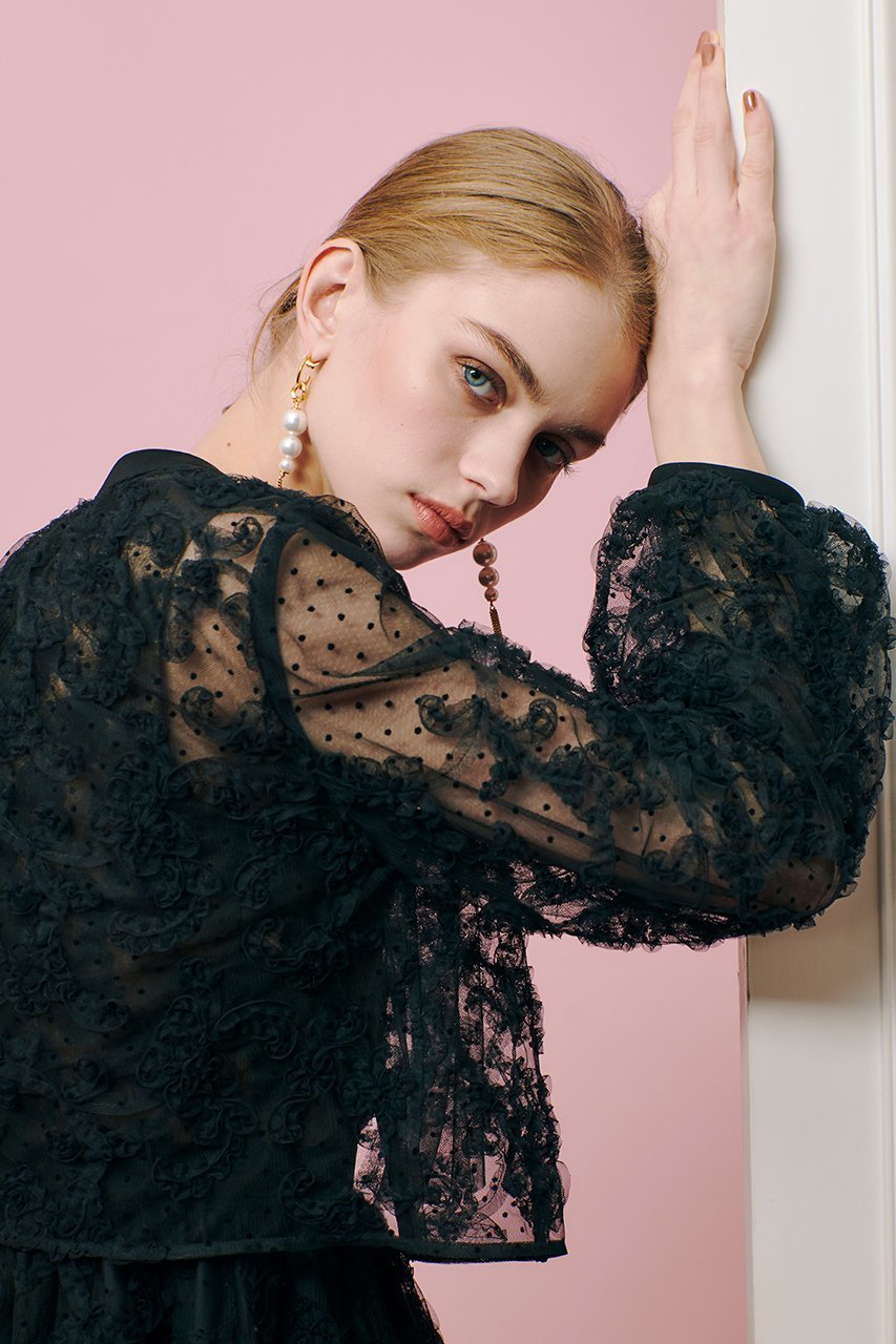 【アルアバイル/allureville】の【Loulou Willoughby】ドットフラワーシシュウBO 人気、トレンドファッション・服の通販 founy(ファニー) 　ファッション　Fashion　レディースファッション　WOMEN　アウター　Coat Outerwear　ジャケット　Jackets　ブルゾン　Blouson/Jackets　エレガント 上品　Elegant　シアー　Sheer　ジャケット　Jacket　スリーブ　Sleeve　ダウン　Down　デニム　Denim　ドット　Dot　フェミニン　Feminine　フラワー　Flower　ブルゾン　Blouson　ボレロ　Bolero　羽織　Haori　other-7|ID: prp329100004451783 ipo3291000000031369488