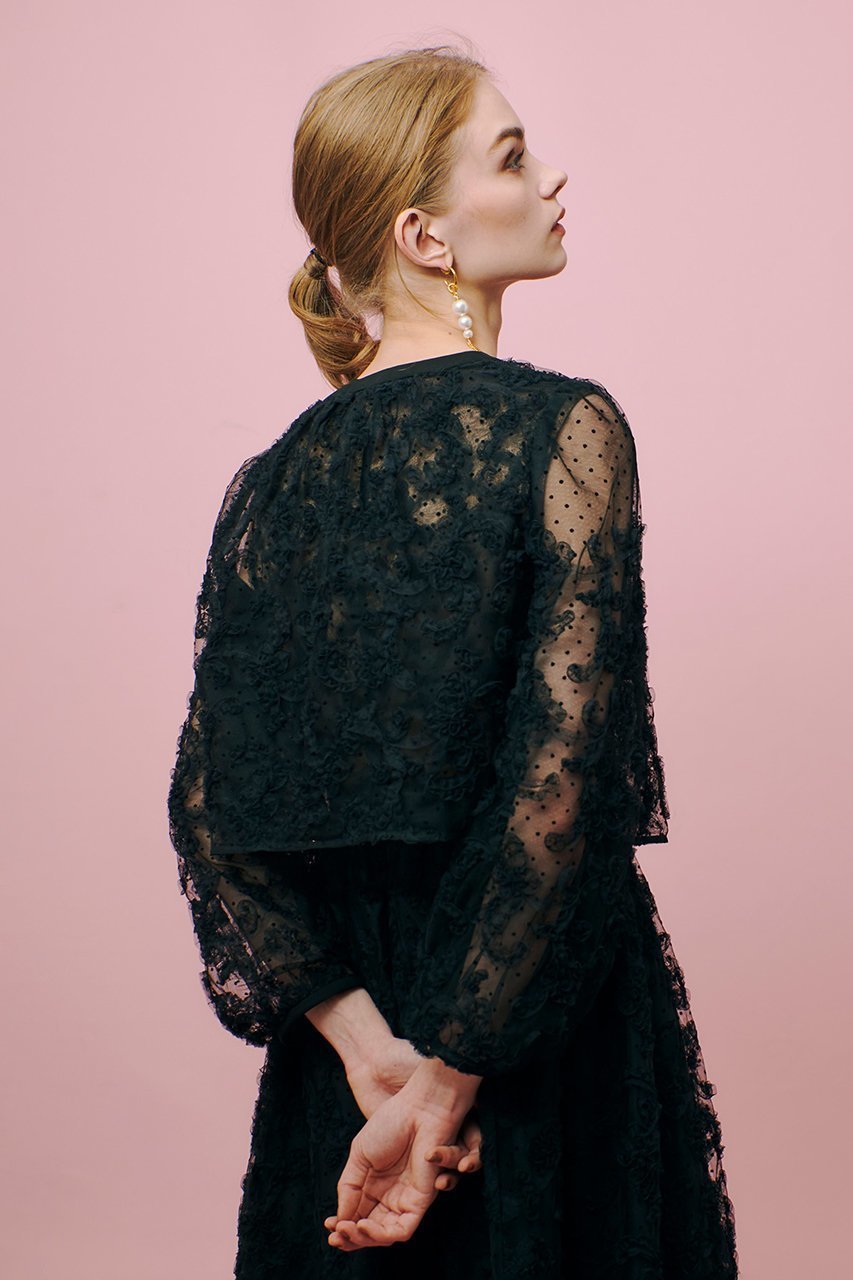 【アルアバイル/allureville】の【Loulou Willoughby】ドットフラワーシシュウBO 人気、トレンドファッション・服の通販 founy(ファニー) 　ファッション　Fashion　レディースファッション　WOMEN　アウター　Coat Outerwear　ジャケット　Jackets　ブルゾン　Blouson/Jackets　エレガント 上品　Elegant　シアー　Sheer　ジャケット　Jacket　スリーブ　Sleeve　ダウン　Down　デニム　Denim　ドット　Dot　フェミニン　Feminine　フラワー　Flower　ブルゾン　Blouson　ボレロ　Bolero　羽織　Haori　other-8|ID: prp329100004451783 ipo3291000000031369490