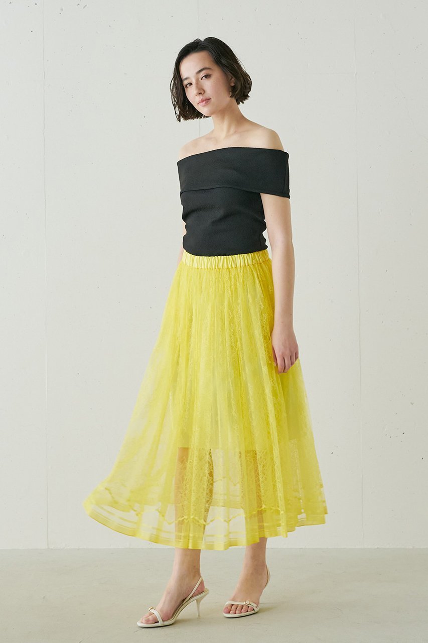 【ジェイドット/j.】のレース&チュールフレアスカート 人気、トレンドファッション・服の通販 founy(ファニー) 　ファッション　Fashion　レディースファッション　WOMEN　スカート　Skirt　Aライン/フレアスカート　Flared A-Line Skirts　ロングスカート　Long Skirt　シンプル　Simple　チュール　Tulle　フェミニン　Feminine　フレア　Flare　レース　Race　ロング　Long　other-7|ID: prp329100004451812 ipo3291000000031325082