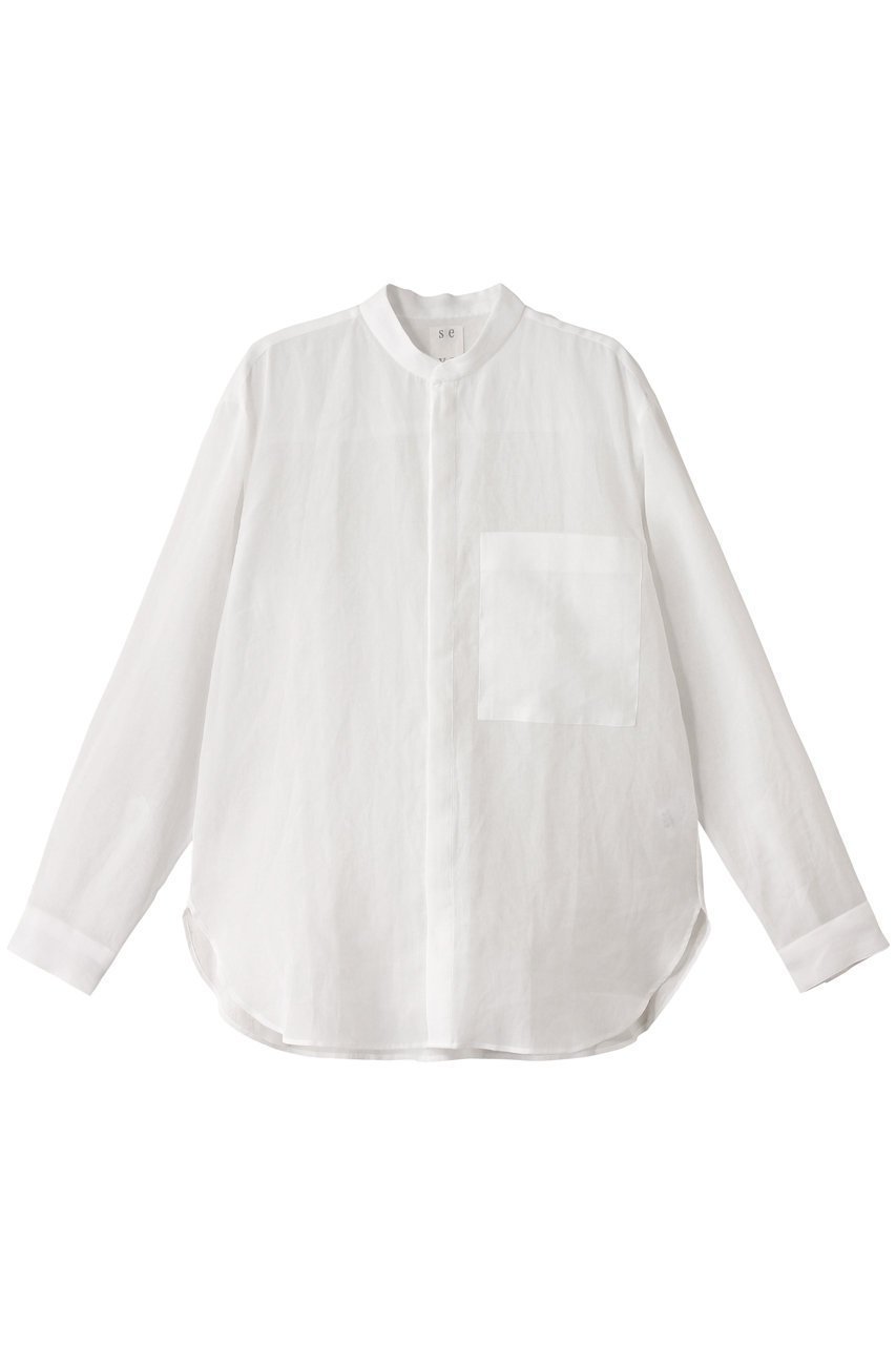 【セヤ/SEYA】のハンドステッチ KURUTA ノーカラーシャツ 人気、トレンドファッション・服の通販 founy(ファニー) 　ファッション　Fashion　レディースファッション　Fashion for Women　トップス・カットソー　Cut & Sew Tops　シャツ・ブラウス・オフィスカジュアル　Elegant Blouses & Button-Ups　スリーブ　Sleeve, Long Sleeve / Short Sleeve　ハンド　Hand, Handmade　ポケット　Pocket, Pocket Detail　ロング　Long, Long-Length　エレガント 上品　Elegant　夏　Summer　定番　Standard, Basic Item　春　Spring　S/S・春夏　SS, Spring/Summer, Warm Season　 other-1|ID: prp329100004451817 ipo3291000000032848759
