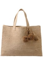 【プリスティン/PRISTINE】のラフィアトートバッグポンポン付き ナチュラル|ID:prp329100004451829