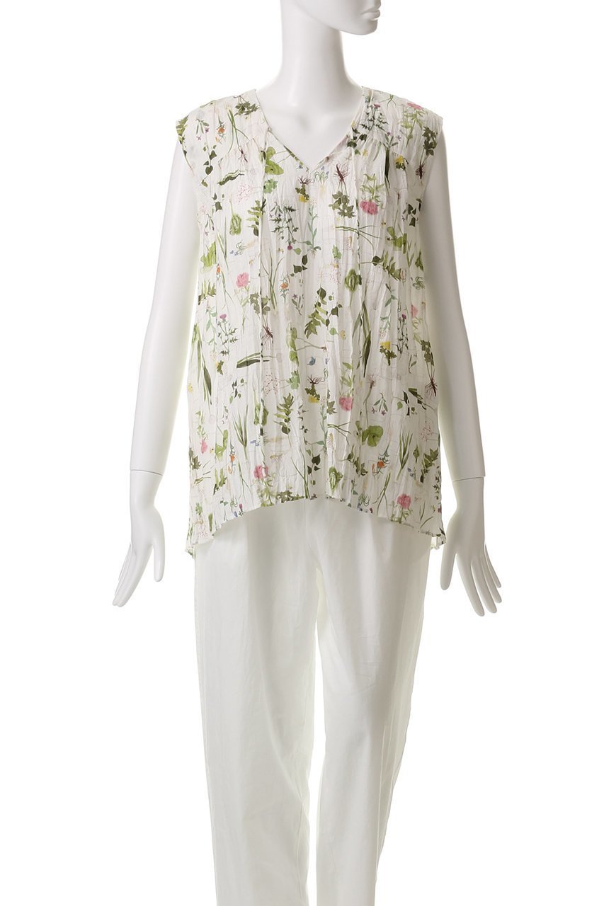 【プリスティン/PRISTINE】のRoots PT ノースリーブブラウス 人気、トレンドファッション・服の通販 founy(ファニー) 　ファッション　Fashion　レディースファッション　Fashion for Women　トップス・カットソー　Cut & Sew Tops　キャミソール&ノースリーブ　Camisoles & Sleeveless Tops　シャツ・ブラウス・オフィスカジュアル　Elegant Blouses & Button-Ups　ギャザー　Gathered, Ruffled　デニム　Denim, Jeans Material　ノースリーブ　Sleeveless, No-Sleeve　リラックス　Relax, Relaxed Fit　ワイド　Wide, Wide Fit　夏　Summer　other-2|ID: prp329100004451832 ipo3291000000036070980