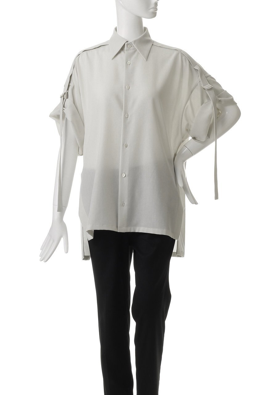 【ウジョー/Ujoh】のスリーブベルト シャツ 人気、トレンドファッション・服の通販 founy(ファニー) 　ファッション　Fashion　レディースファッション　Fashion for Women　トップス・カットソー　Cut & Sew Tops　シャツ・ブラウス・オフィスカジュアル　Elegant Blouses & Button-Ups　ベルト&ウエストマーク　Belts & Waist Accessories　シアー　Sheer, See-Through　ショート　Short, Short Length　スリット　Slit, Slit Detail　スリーブ　Sleeve, Long Sleeve / Short Sleeve　トレンド　Trend, Trending Now　ドレープ　Drape, Draping Fabric　バランス　Balance, Style Balance　other-6|ID: prp329100004452740 ipo3291000000034955455