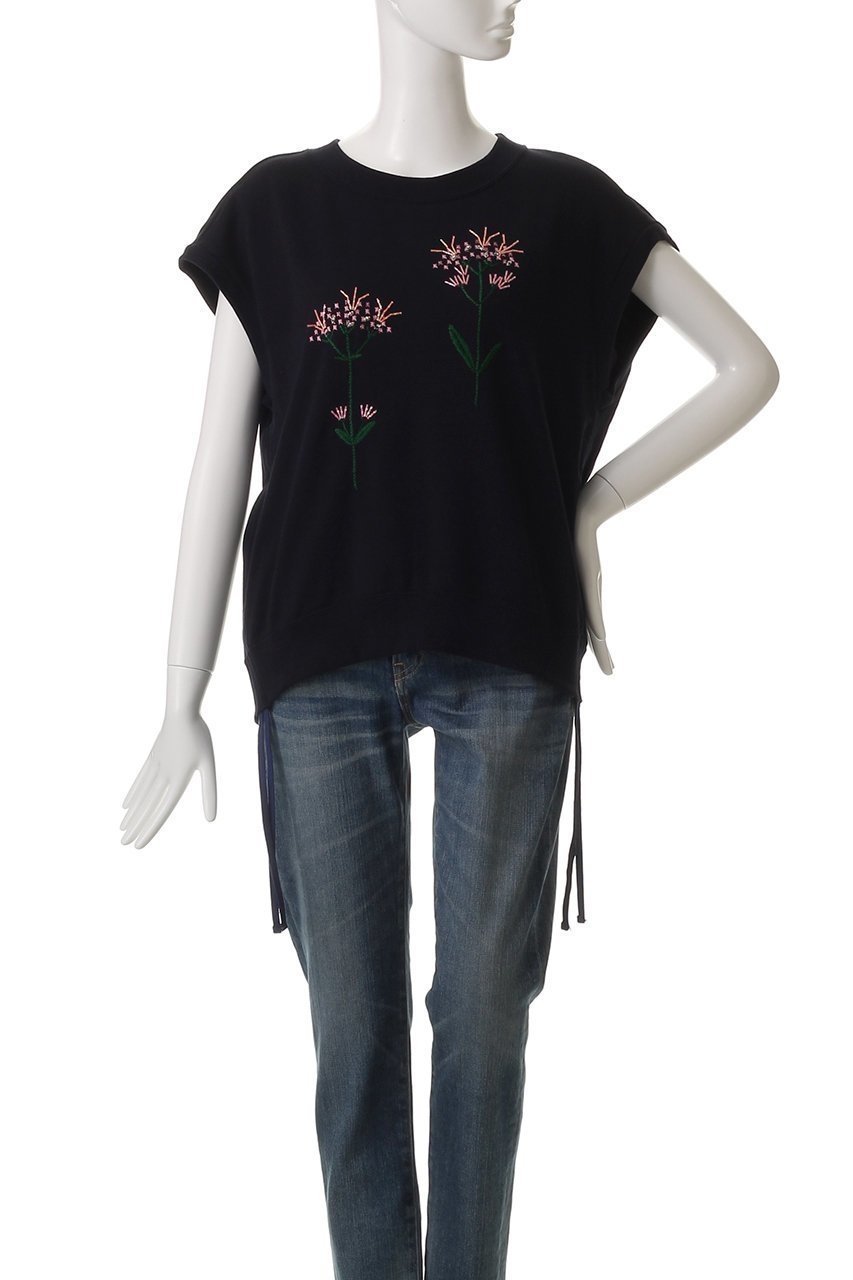 【ミュベール/MUVEIL】のフラワー刺しゅう裏毛Tシャツ 人気、トレンドファッション・服の通販 founy(ファニー) 　ファッション　Fashion　レディースファッション　WOMEN　トップス・カットソー　Tops/Tshirt　シャツ/ブラウス　Shirts/Blouses　ロング / Tシャツ　T-Shirts　カットソー　Cut and Sewn　コレクション　Collection　ショート　Short　スリーブ　Sleeve　フラワー　Flower　モチーフ　Motif　夏　Summer　春　Spring　S/S・春夏　Ss・Spring/Summer　other-2|ID: prp329100004452752 ipo3291000000031251949