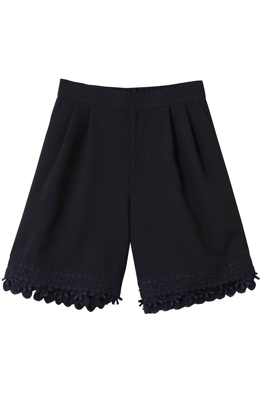 【ミュベール/MUVEIL】のリネンレースショートパンツ インテリア・キッズ・メンズ・レディースファッション・服の通販 founy(ファニー) 　ファッション　Fashion　レディースファッション　Fashion for Women　パンツ　Pants & Trousers　ショートパンツ・ハーフパンツ　High-Waisted & Relaxed Shorts　ショート　Short, Short Length　フェミニン　Feminine, Girly　ボックス　Boxy, Box Shape　レース　Lace, Lace Fabric　ネイビー|ID: prp329100004452755 ipo3291000000032906578