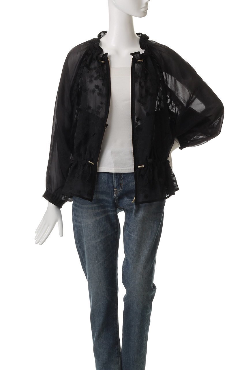 【ミュベール/MUVEIL】のフラワーオーガンジーブルゾン 人気、トレンドファッション・服の通販 founy(ファニー) 　ファッション　Fashion　レディースファッション　WOMEN　アウター　Coat Outerwear　ジャケット　Jackets　ブルゾン　Blouson/Jackets　エアリー　Airy　オーガンジー　Organdy　シアー　Sheer　ジャケット　Jacket　チュール　Tulle　フラワー　Flower　ブルゾン　Blouson　ペプラム　Peplum　レース　Race　エレガント 上品　Elegant　夏　Summer　春　Spring　S/S・春夏　Ss・Spring/Summer　other-7|ID: prp329100004452756 ipo3291000000031324634