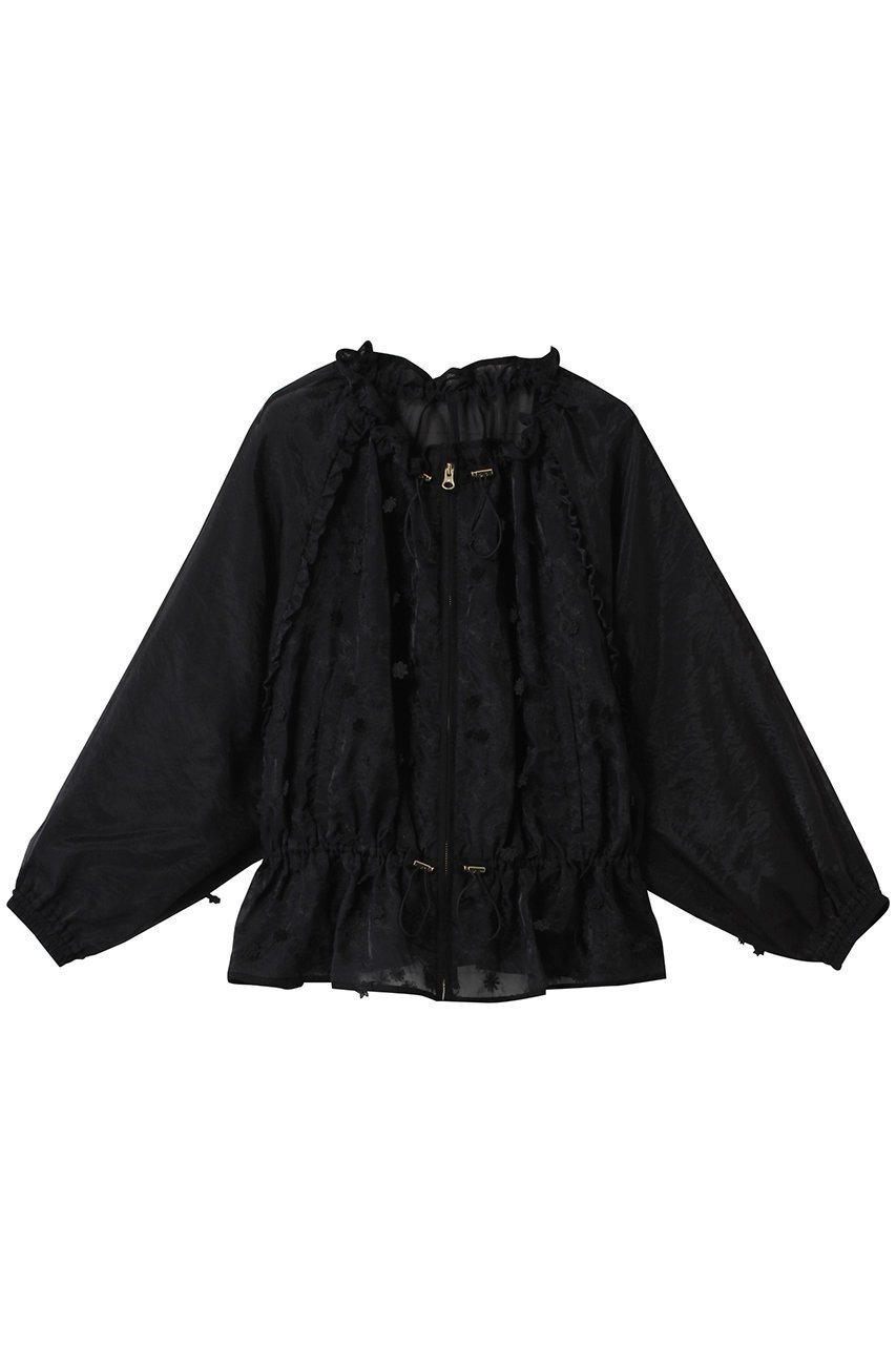 【ミュベール/MUVEIL】のフラワーオーガンジーブルゾン インテリア・キッズ・メンズ・レディースファッション・服の通販 founy(ファニー) 　ファッション　Fashion　レディースファッション　Fashion for Women　アウター　Coat / Outerwear Collection　レディースジャケット・軽アウター　Jackets　ブルゾンジャケット・スポーティアウター　Blouson Jackets　エアリー　Airy Texture　オーガンジー　Organza Fabric　シアー　Sheer, See-Through　ジャケット　Jacket, Outerwear　チュール　Tulip, Tulip Motif　フラワー　Flower, Floral　ブルゾン　Blouson, Bomber Jacket　ペプラム　Peplum, Flared Hem　レース　Lace, Lace Fabric　エレガント 上品　Elegant　夏　Summer　春　Spring　S/S・春夏　SS, Spring/Summer, Warm Season　ブラック|ID: prp329100004452756 ipo3291000000034956458