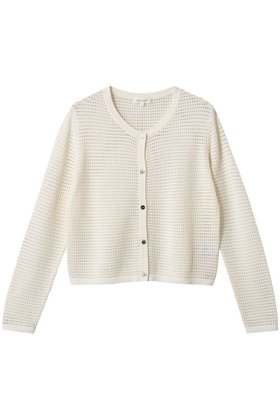 【デミーリー/DEMYLEE】のAKI ハイツイストコットン クルーネック シアーニットカーディガン 人気、トレンドファッション・服の通販 founy(ファニー) ファッション Fashion レディースファッション Fashion for Women トップス・カットソー Cut & Sew Tops ニット Knit Tops & Sweaters カーディガン・羽織り Layered Style Cardigans カーディガン Cardigan, Knitwear メッシュ Mesh, Net Fabric エレガント 上品 Elegant 夏 Summer 春 Spring S/S・春夏 SS, Spring/Summer, Warm Season |ID:prp329100004452759