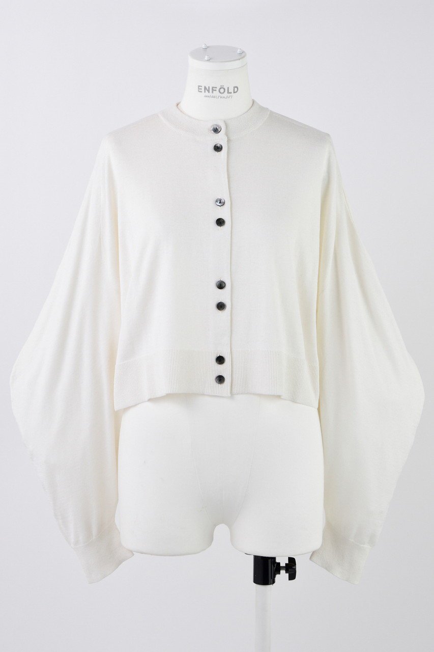 【エンフォルド/ENFOLD】のラウンドカーデ インテリア・キッズ・メンズ・レディースファッション・服の通販 founy(ファニー) 　ファッション　Fashion　レディースファッション　Fashion for Women　トップス・カットソー　Cut & Sew Tops　ニット　Knit Tops & Sweaters　カーディガン・羽織り　Layered Style Cardigans　カーディガン　Cardigan, Knitwear　シルク　Silk, 100% Silk　スリーブ　Sleeve, Long Sleeve / Short Sleeve　ラウンド　Round, Round Neck　ホワイト|ID: prp329100004452765 ipo3291000000032932429