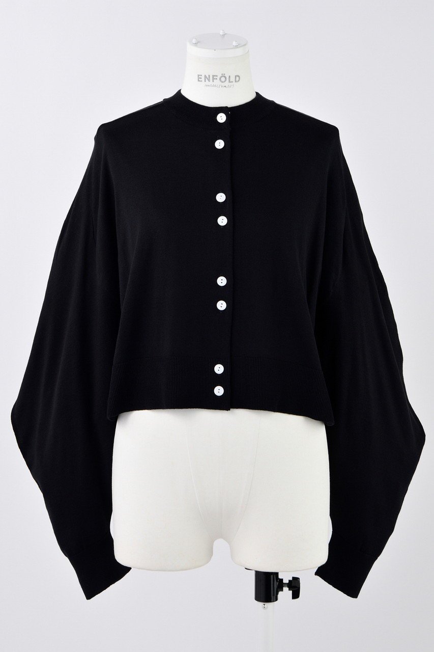 【エンフォルド/ENFOLD】のラウンドカーデ インテリア・キッズ・メンズ・レディースファッション・服の通販 founy(ファニー) 　ファッション　Fashion　レディースファッション　Fashion for Women　トップス・カットソー　Cut & Sew Tops　ニット　Knit Tops & Sweaters　カーディガン・羽織り　Layered Style Cardigans　カーディガン　Cardigan, Knitwear　シルク　Silk, 100% Silk　スリーブ　Sleeve, Long Sleeve / Short Sleeve　ラウンド　Round, Round Neck　ブラック|ID: prp329100004452765 ipo3291000000035371832
