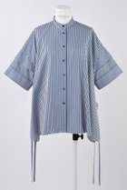 【エンフォルド/ENFOLD】のコットンストライプ レイヤードスリーブ SH/シャツ ダークブルー|ID:prp329100004452766