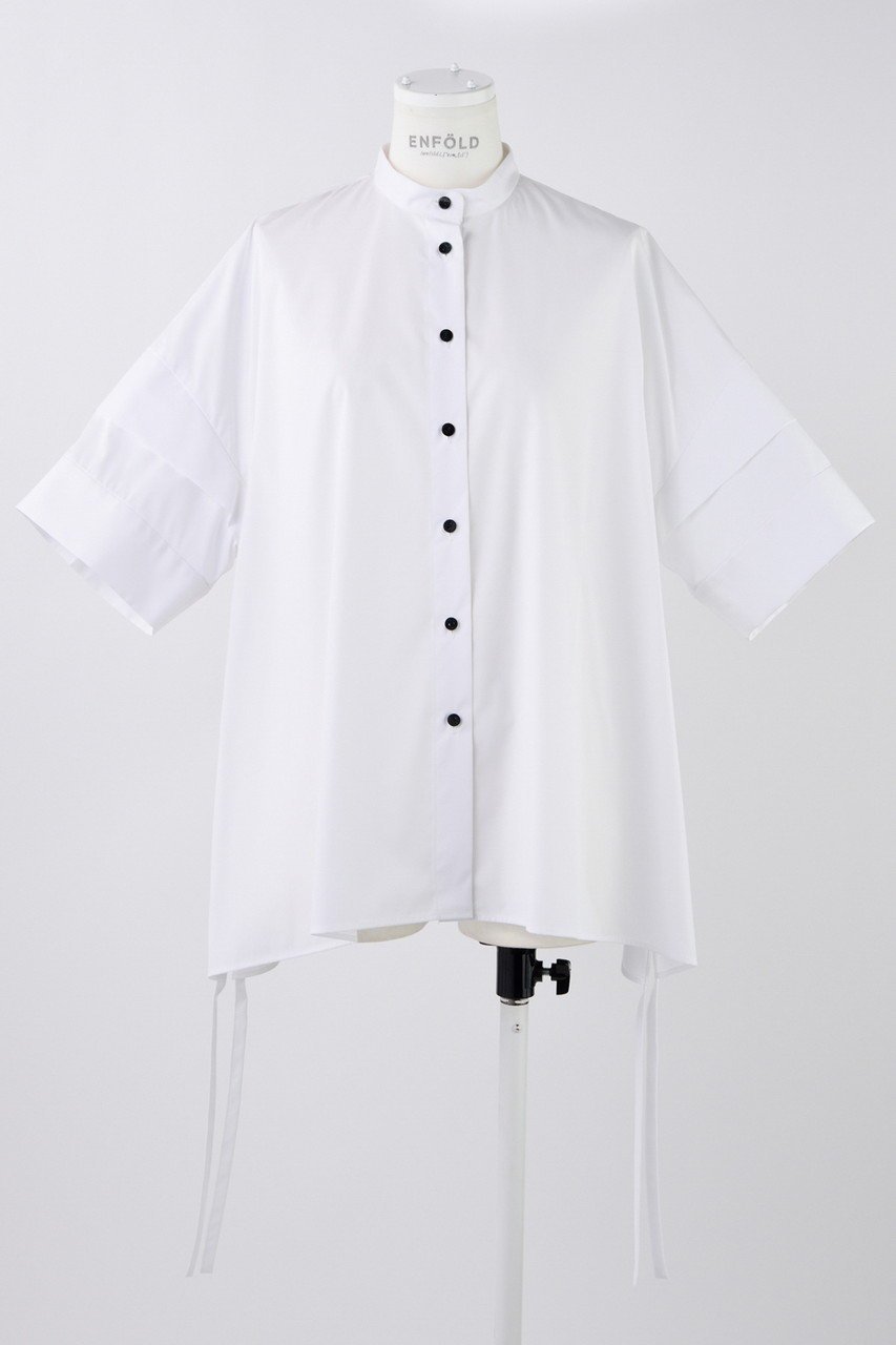 【エンフォルド/ENFOLD】のC/PEブロード レイヤードスリーブ SH/シャツ 人気、トレンドファッション・服の通販 founy(ファニー) 　ファッション　Fashion　レディースファッション　Fashion for Women　トップス・カットソー　Cut & Sew Tops　シャツ・ブラウス・オフィスカジュアル　Elegant Blouses & Button-Ups　カッティング　Cutting Detail　ショート　Short, Short Length　シンプル　Simple, Minimal　スクエア　Square, Square Shape　スリーブ　Sleeve, Long Sleeve / Short Sleeve　ドレープ　Drape, Draping Fabric　ブロード　Broadcloth, Fine Cotton　ベスト　Vest, Waistcoat　 other-1|ID: prp329100004452768 ipo3291000000032842955