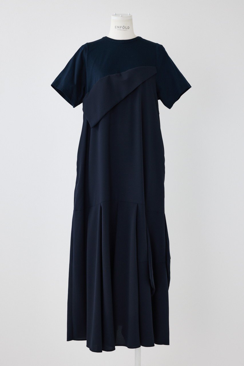 【エンフォルド/ENFOLD】のPEライトジョーゼット カットレイヤード DRS/ドレス・ワンピース インテリア・キッズ・メンズ・レディースファッション・服の通販 founy(ファニー) 　ファッション　Fashion　レディースファッション　Fashion for Women　ワンピース　Dresses　フォーマル・パーティードレス・結婚式用ドレス　Elegant & Casual Dresses　チュニック　Tunic Tops & Dresses　ジョーゼット　Georgette, Semi-Sheer Fabric　チュニック　Tunic, Long Top　ドレス　Dress, One-Piece　ロング　Long, Long-Length　夏　Summer　ダークネイビー|ID: prp329100004452769 ipo3291000000035957236