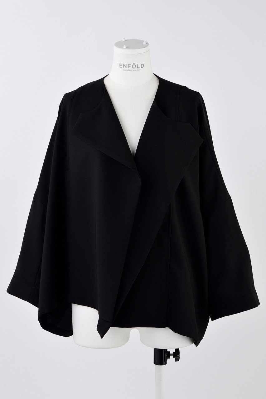 【エンフォルド/ENFOLD】のComfortable Twill ドレープJK/ジャケット インテリア・キッズ・メンズ・レディースファッション・服の通販 founy(ファニー) 　ファッション　Fashion　レディースファッション　Fashion for Women　アウター　Coat / Outerwear Collection　レディースジャケット・軽アウター　Jackets　カーディガン　Cardigan, Knitwear　ジャケット　Jacket, Outerwear　ドレープ　Drape, Draping Fabric　フロント　Front, Front Design　リラックス　Relax, Relaxed Fit　ブラック|ID: prp329100004452776 ipo3291000000032955862