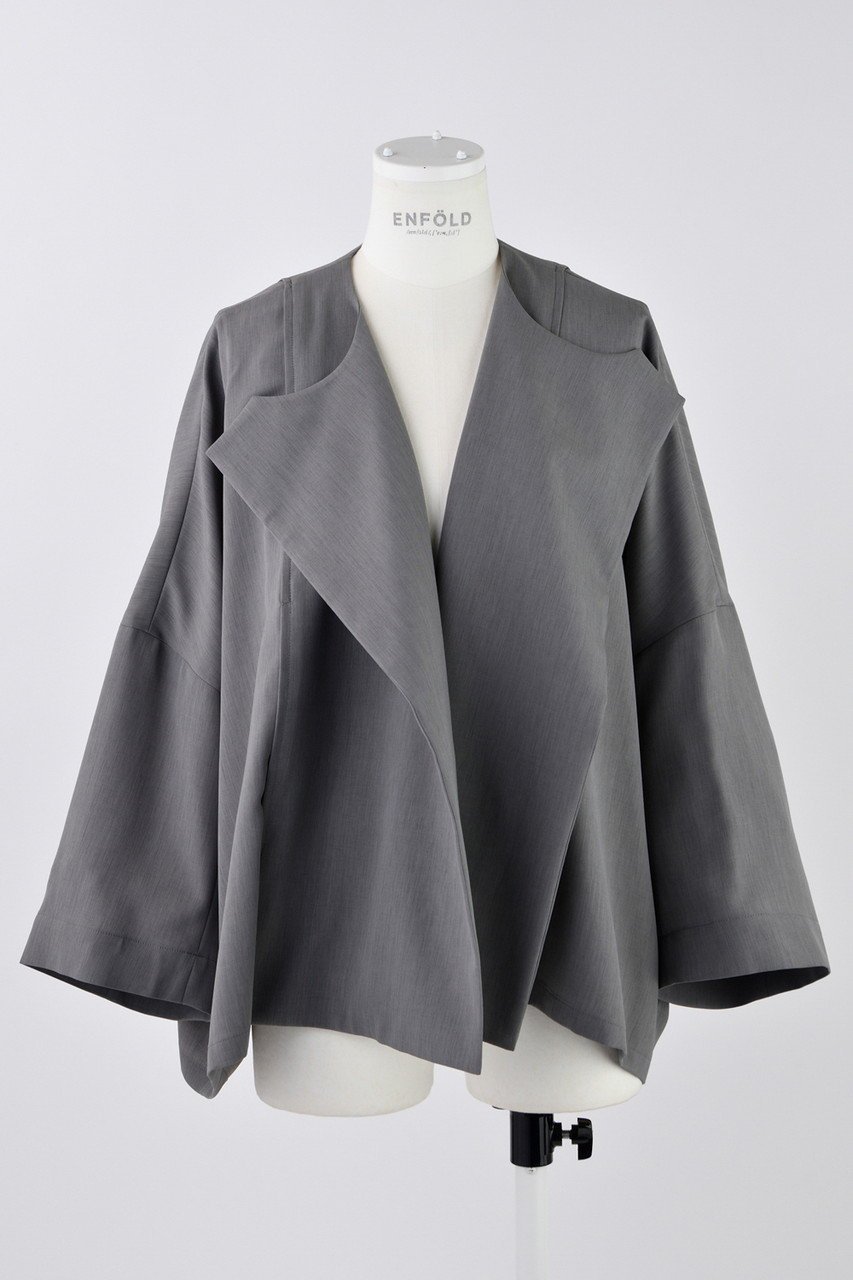 【エンフォルド/ENFOLD】のComfortable Twill ドレープJK/ジャケット インテリア・キッズ・メンズ・レディースファッション・服の通販 founy(ファニー) 　ファッション　Fashion　レディースファッション　Fashion for Women　アウター　Coat / Outerwear Collection　レディースジャケット・軽アウター　Jackets　カーディガン　Cardigan, Knitwear　ジャケット　Jacket, Outerwear　ドレープ　Drape, Draping Fabric　フロント　Front, Front Design　リラックス　Relax, Relaxed Fit　チャコールグレー|ID: prp329100004452776 ipo3291000000032955866