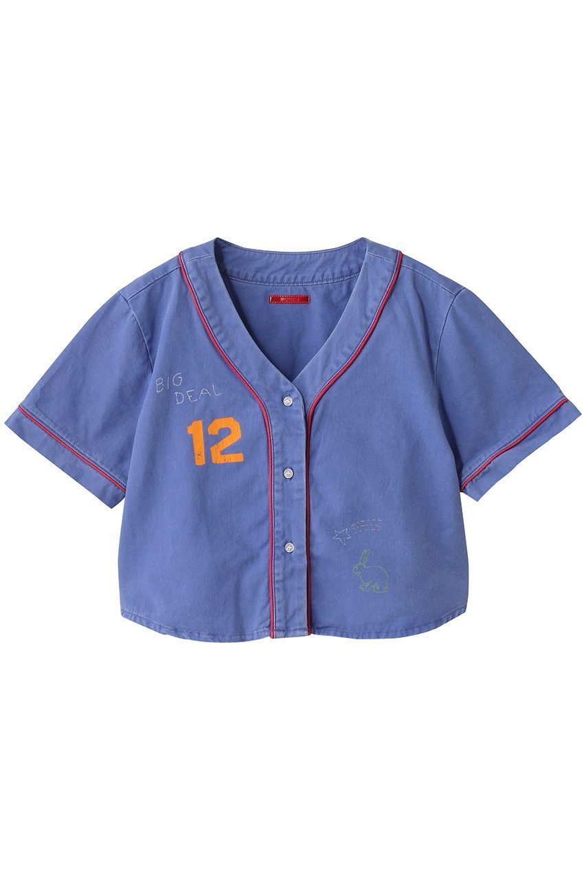 【マザー/MOTHER】のクロップド ベースボールシャツ(BLR) 人気、トレンドファッション・服の通販 founy(ファニー) 　ファッション　Fashion　レディースファッション　Fashion for Women　トップス・カットソー　Cut & Sew Tops　シャツ・ブラウス・オフィスカジュアル　Elegant Blouses & Button-Ups　おすすめ　Recommended / Our Picks　クロップド　Cropped, Short Length　コンパクト　Compact, Small Size　ショート　Short, Short Length　スポーツ　Sports, Activewear　スリーブ　Sleeve, Long Sleeve / Short Sleeve　トレンド　Trend, Trending Now　フェミニン　Feminine, Girly　プリント　Print, Printed Pattern　ボトム　Bottoms, Lower Wear　ミックス　Mix, Mixed Style　今季　This Season, Current Season　夏　Summer　春　Spring　S/S・春夏　SS, Spring/Summer, Warm Season　 other-1|ID: prp329100004452780 ipo3291000000032845266