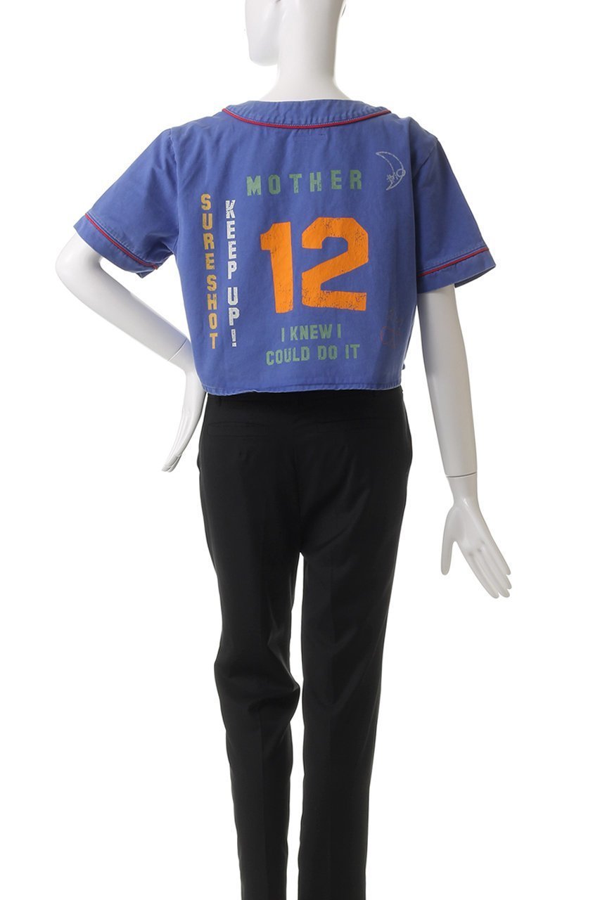 【マザー/MOTHER】のクロップド ベースボールシャツ(BLR) 人気、トレンドファッション・服の通販 founy(ファニー) 　ファッション　Fashion　レディースファッション　Fashion for Women　トップス・カットソー　Cut & Sew Tops　シャツ・ブラウス・オフィスカジュアル　Elegant Blouses & Button-Ups　おすすめ　Recommended / Our Picks　クロップド　Cropped, Short Length　コンパクト　Compact, Small Size　ショート　Short, Short Length　スポーツ　Sports, Activewear　スリーブ　Sleeve, Long Sleeve / Short Sleeve　トレンド　Trend, Trending Now　フェミニン　Feminine, Girly　プリント　Print, Printed Pattern　ボトム　Bottoms, Lower Wear　ミックス　Mix, Mixed Style　今季　This Season, Current Season　夏　Summer　春　Spring　S/S・春夏　SS, Spring/Summer, Warm Season　other-4|ID: prp329100004452780 ipo3291000000032845286